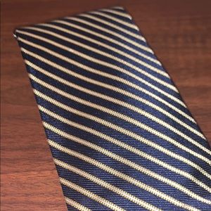Navy and gold stripe tie